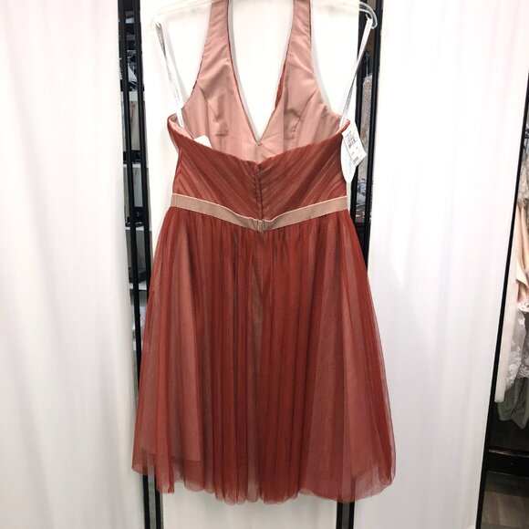 Size 6 Knee-Length Bridesmaid Burnt Orange Persismmon Rust Cayenne Vintage - Picture 8 of 9